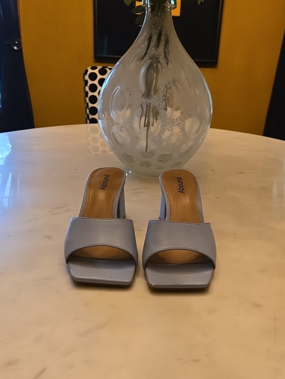 Abound Women's Baby Blue Square-Toe Slide Heels